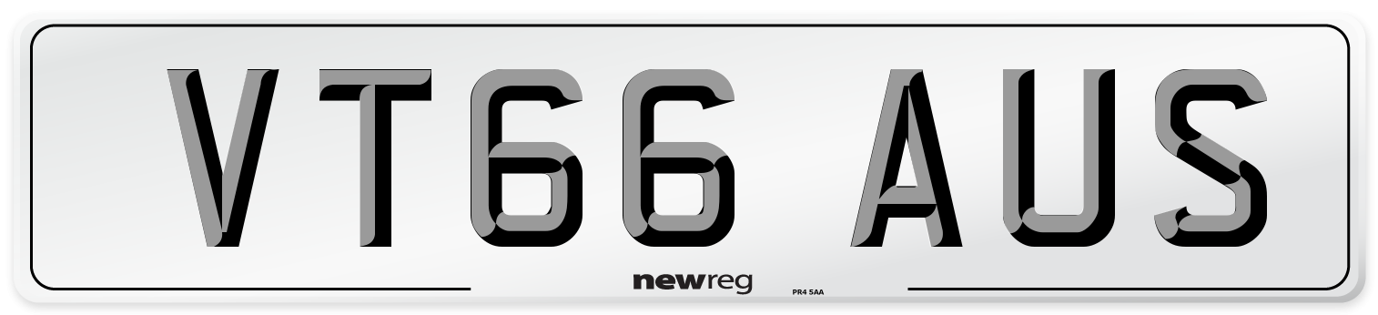 VT66 AUS Number Plate from New Reg